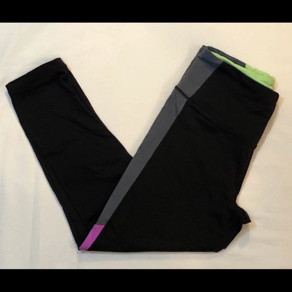 Victorias Secret Leggings Black, Purple & Green - Picture 5 of 5